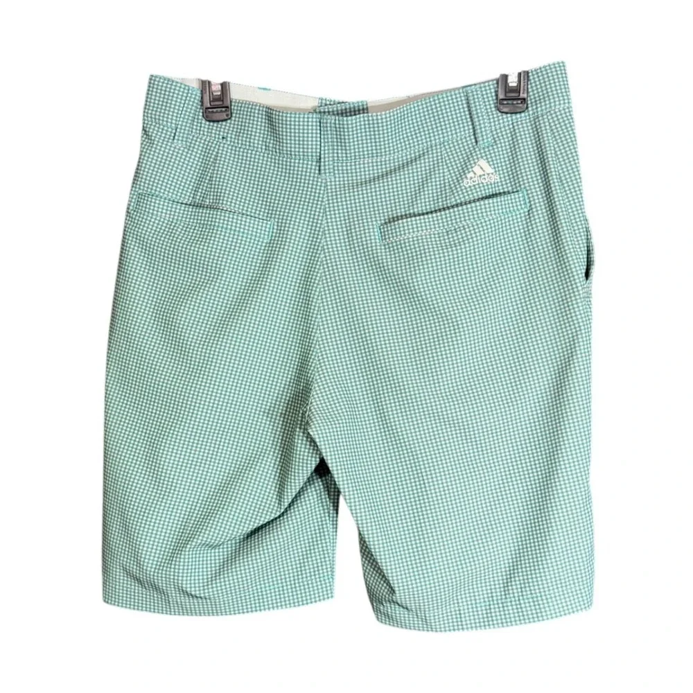 Adidas Mens Size 30 Ultimate 365 Golf Shorts Green White Gingham Check Preppy